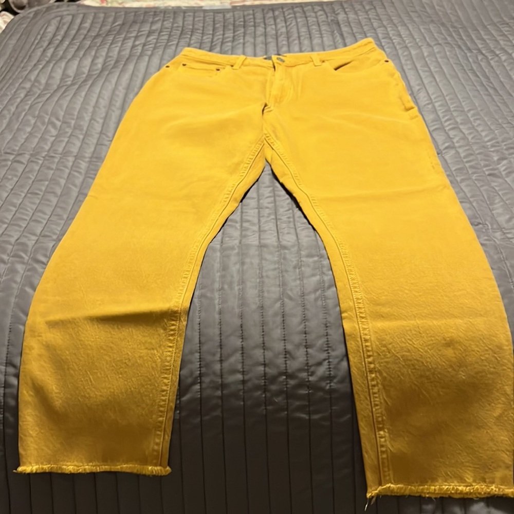 Abercrombie and Fitch size 30,10 R mustard colored, slim, fit, high rise, jeans